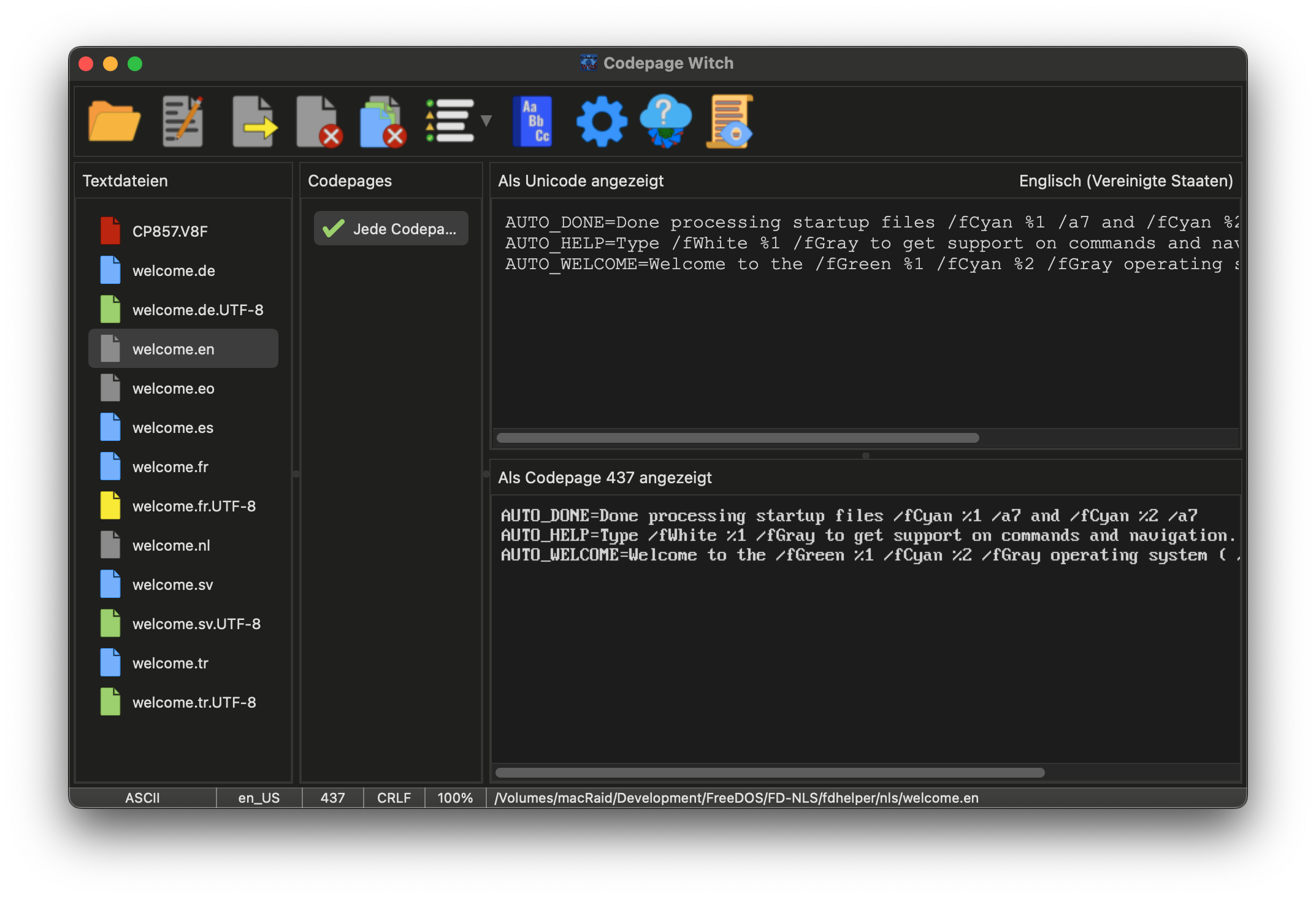 Die Hauptoberfläche